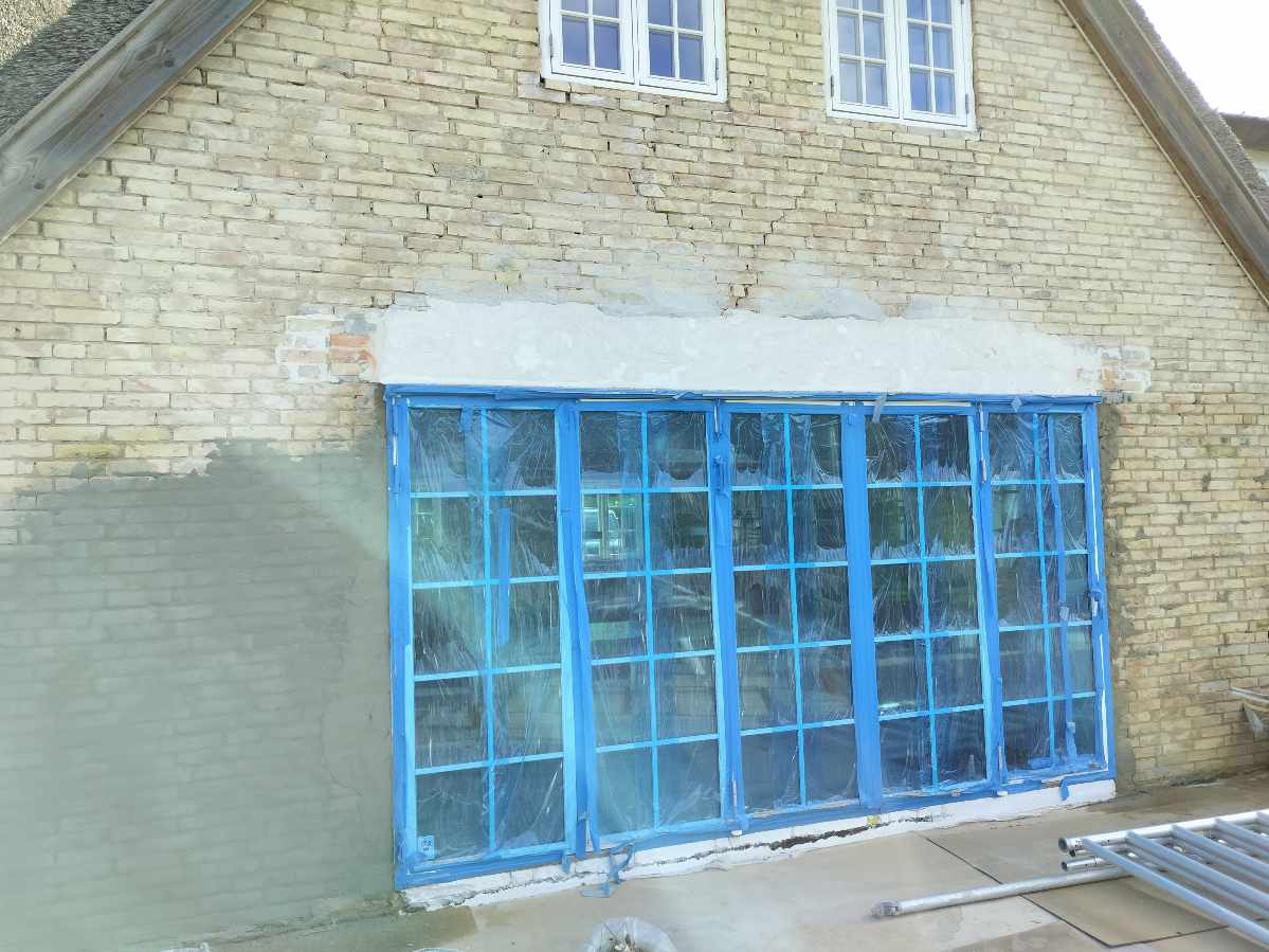 Villaens facade før færdig facadepuds